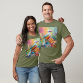 Rosa Roter Vogel T-Shirt (Unisex)