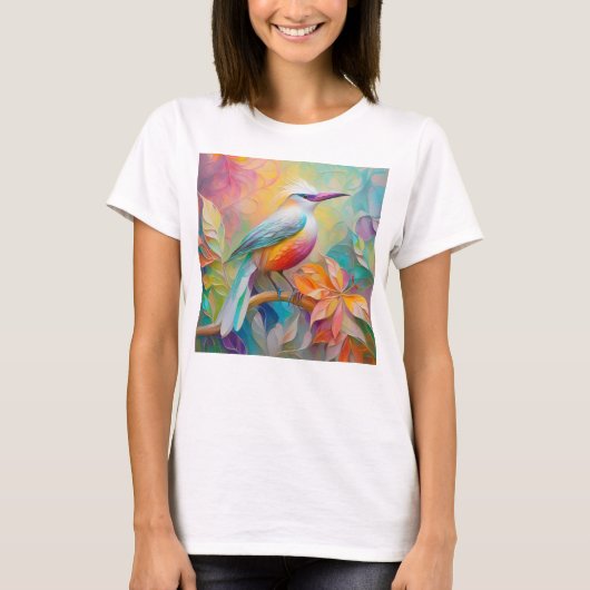 Rosa Roter Vogel T-Shirt (Vorderseite)