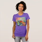Rosa Roter Vogel T-Shirt (Vorne ganz)