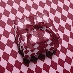 Rosa rotes Argyle-Muster Geschenkpapier