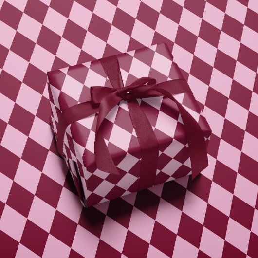Rosa rotes Argyle-Muster Geschenkpapier