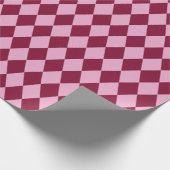 Rosa rotes Argyle-Muster Geschenkpapier (Ecke)