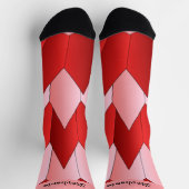 Rosa rotes Art Deco Design Socken (Oben)