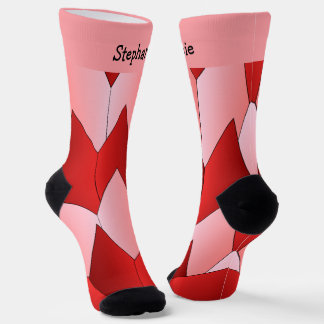 Rosa rotes Art Deco Design Socken