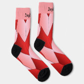 Rosa rotes Art Deco Design Socken (Rechts)