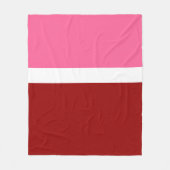 rosa, rotes Blockdesign Fleecedecke (Vorderseite)