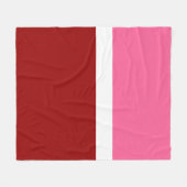 rosa, rotes Blockdesign Fleecedecke (Vorderseite (Horizontal))