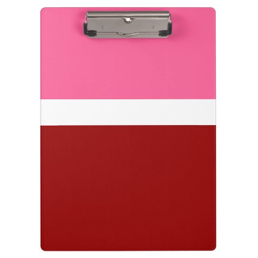 rosa, rotes Blockdesign Klemmbrett (Vorderseite)