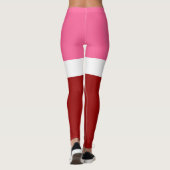 rosa, rotes Blockdesign Leggings (Rückseite)