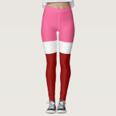 rosa, rotes Blockdesign Leggings (Vorderseite)