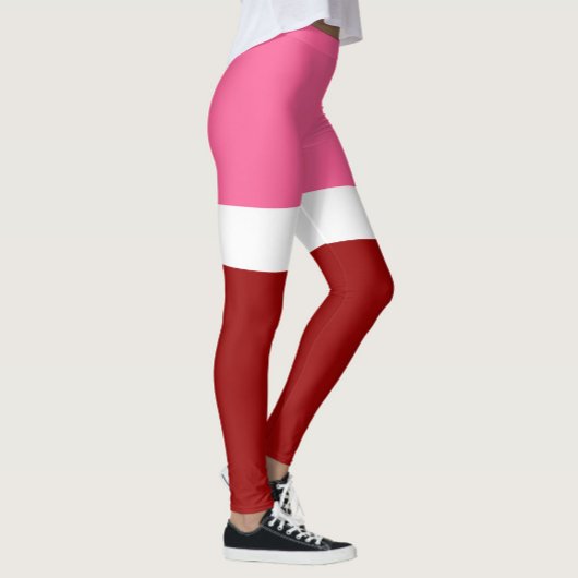 rosa, rotes Blockdesign Leggings