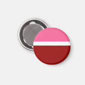 rosa, rotes Blockdesign Magnet (Vorderseite/Rückseite)