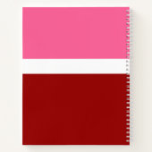 rosa, rotes Blockdesign Notizblock (Rückseite)