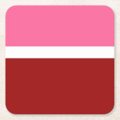 rosa, rotes Blockdesign Rechteckiger Pappuntersetzer (Vorderseite)