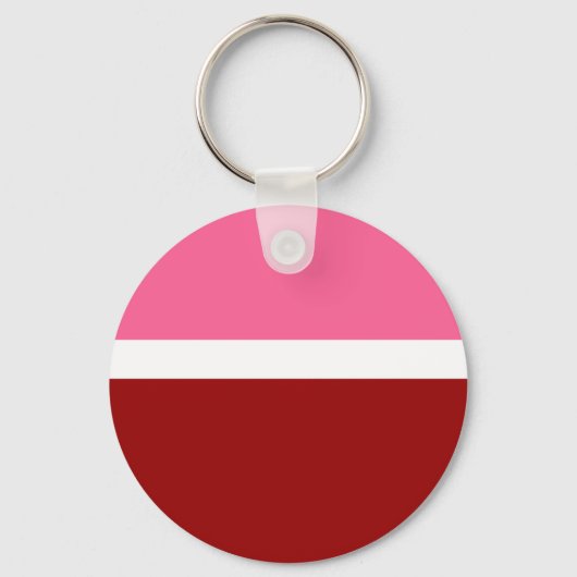 rosa, rotes Blockdesign Schlüsselanhänger (Vorderseite)