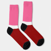 rosa, rotes Blockdesign Socken (Rechts)