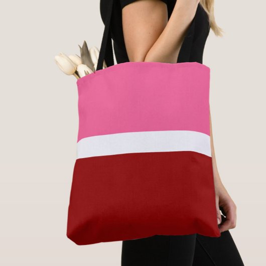 rosa, rotes Blockdesign Tasche
