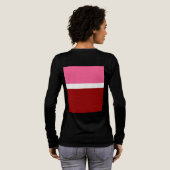 rosa, rotes Blockdesign Tri-Blend Shirt (Voller Rückseite)