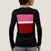 rosa, rotes Blockdesign Tri-Blend Shirt (Rückseite)
