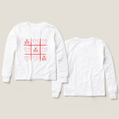 Rosa & Rotes Cheer-Tic-Tac-Toe Valentinstag (Design Vorderseite & Rückseite)