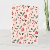 Rosa Rotes Foto Niedliche Weihnachtskarte Feiertagskarte (Rückseite)