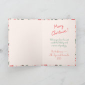 Rosa Rotes Foto Niedliche Weihnachtskarte Feiertagskarte (Innenseite)