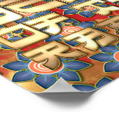 Rosa rotes Gold Jahr des Kaninchen Chinesisches Ne Poster (Ecke)