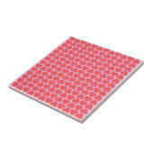 Rosa rotes Herz-Gitter Y2K Muster Fliese (Seite)