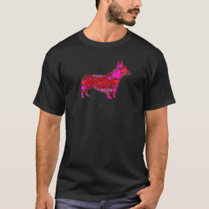 Rosa rotes Herz Liebe Mama Süßer Corgi Hund Mama M T-Shirt