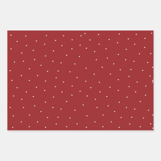 Rosa rotes Herz Umhüllungspapier Flachblatt Set 3 Geschenkpapier Set (Vorderseite 3)