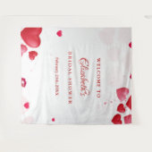 Rosa & rotes Herz - Valentinstag - Bridal Shower B Wandteppich (Vorderseite (Horizontal))