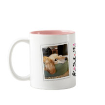 Rosa rotes Herz Wiener-Hund-Liebhaber-Foto-Kaffeet