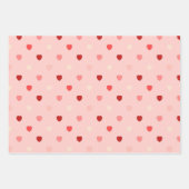Rosa rotes Herz Xo Xo Geschenkpapier Set (Vorderseite 2)