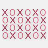 Rosa rotes Herz Xo Xo Geschenkpapier Set (Vorderseite)
