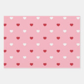 Rosa rotes Herz Xo Xo Geschenkpapier Set (Vorderseite 3)