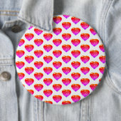 Rosa rotes Herzmuster Grüne Taste Button (Beispiel)