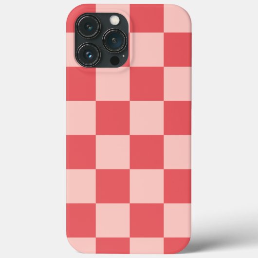 Rosa rotes kariertes Gingham-Muster Case-Mate iPhone Hülle (Rückseite)