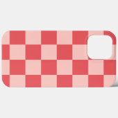 Rosa rotes kariertes Gingham-Muster Case-Mate iPhone Hülle (Rückseite (Horizontal))