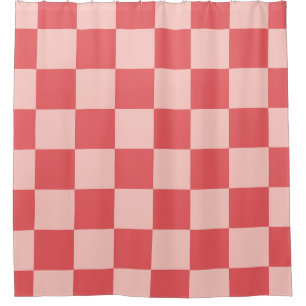 Rosa rotes kariertes Gingham-Muster Duschvorhang
