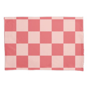 Rosa rotes kariertes Gingham-Muster Kissenbezug