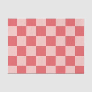 Rosa rotes kariertes Gingham-Muster Seidenpapier