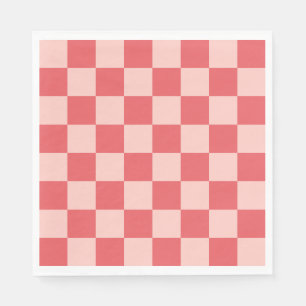 Rosa rotes kariertes Gingham-Muster Serviette