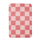 Rosa rotes Karo-Gingham-Muster Badematte (Vorderseite Vertikal)