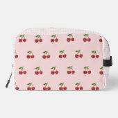 Rosa rotes Kirsch-Gingham-Muster einfaches Obst Waschbeutel (Rückseite)