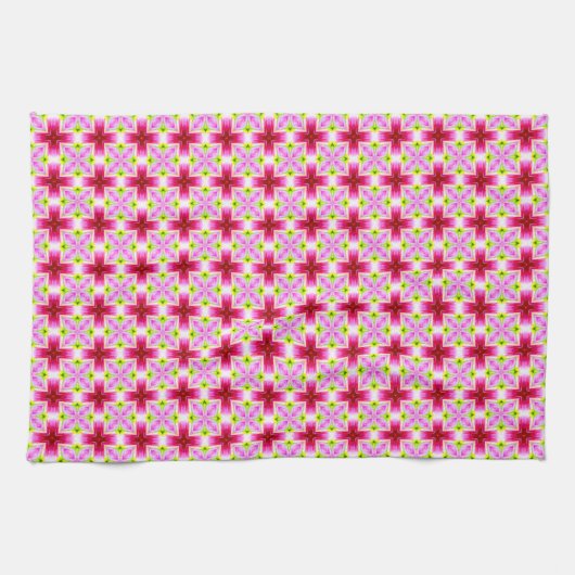 Rosa rotes Muster Geschirrtuch (Horizontal)