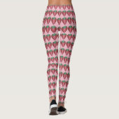 Rosa Rotes Obst Frucht Berry Erdbeere Lebensmittel Leggings (Rückseite)