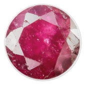 Rosa rotes Ruby Kristallmuster Keramikknauf (Vorderseite)