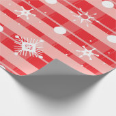 Rosa rotes Weihnachtskariert Schneeflocken Geschenkpapier (Ecke)