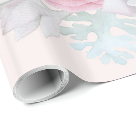 Rosa Rotwild-Geweih-Blumensucculent-Garten Geschenkpapier (Rolleneckpunkt)