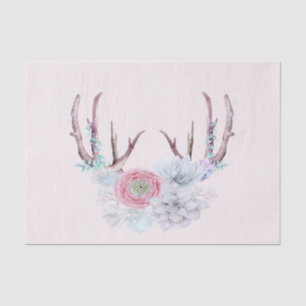 Rosa Rotwild-Geweih-Blumensucculent-Garten Seidenpapier